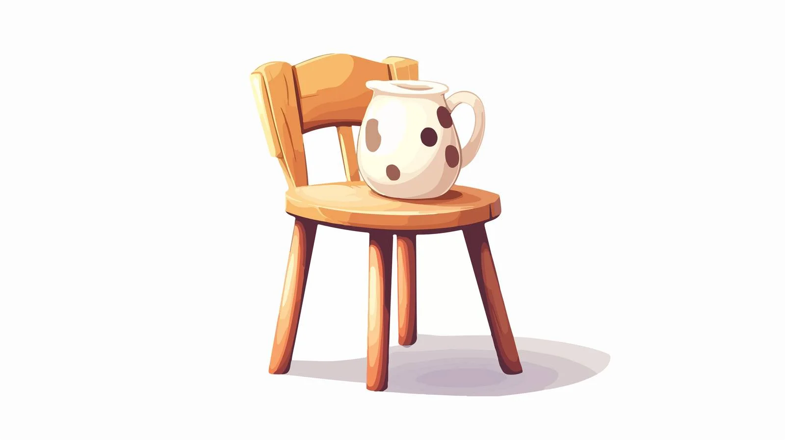 Cartoon Milking Stool Vector Illustration — free download from Dotvec