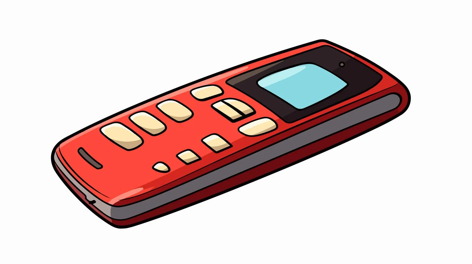 Cartoon Mobile Phone Illustration — free download from Dotvec