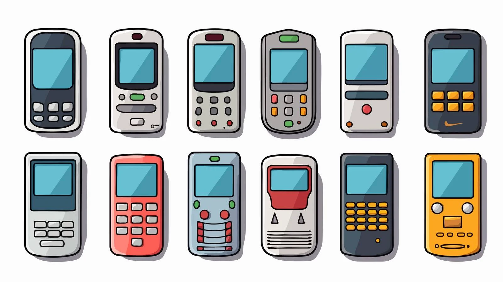 Cartoon Mobile Phone Vector Illustration — free download from Dotvec