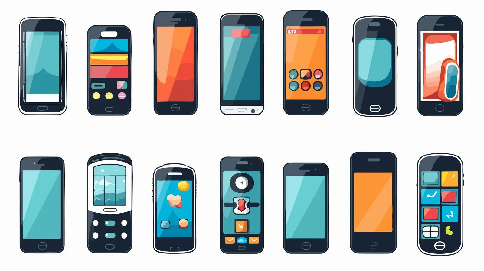 Cartoon Mobile Phone Vector Illustration — free download from Dotvec
