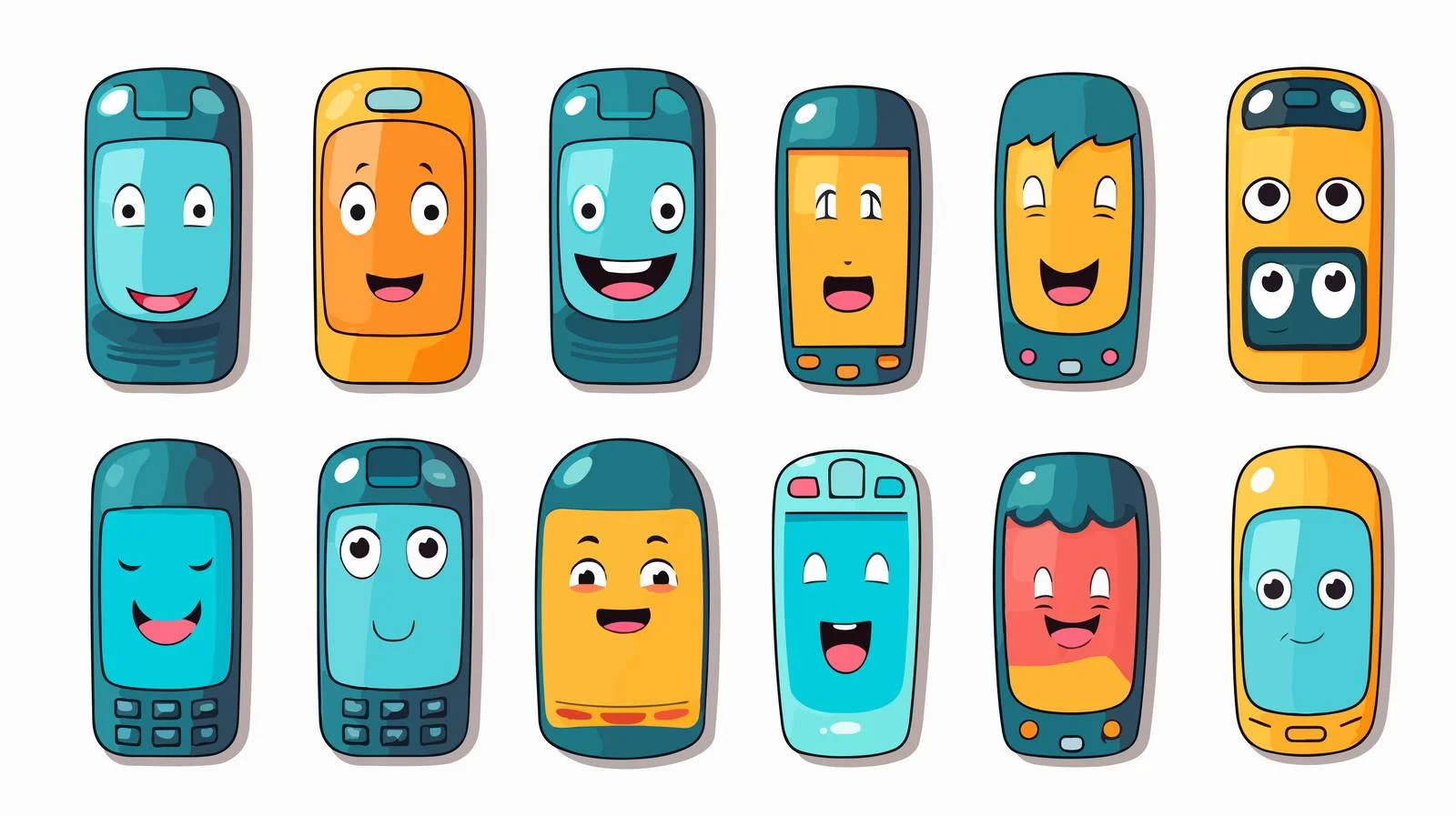 Cartoon Mobile Phone Vector Illustration — free download from Dotvec