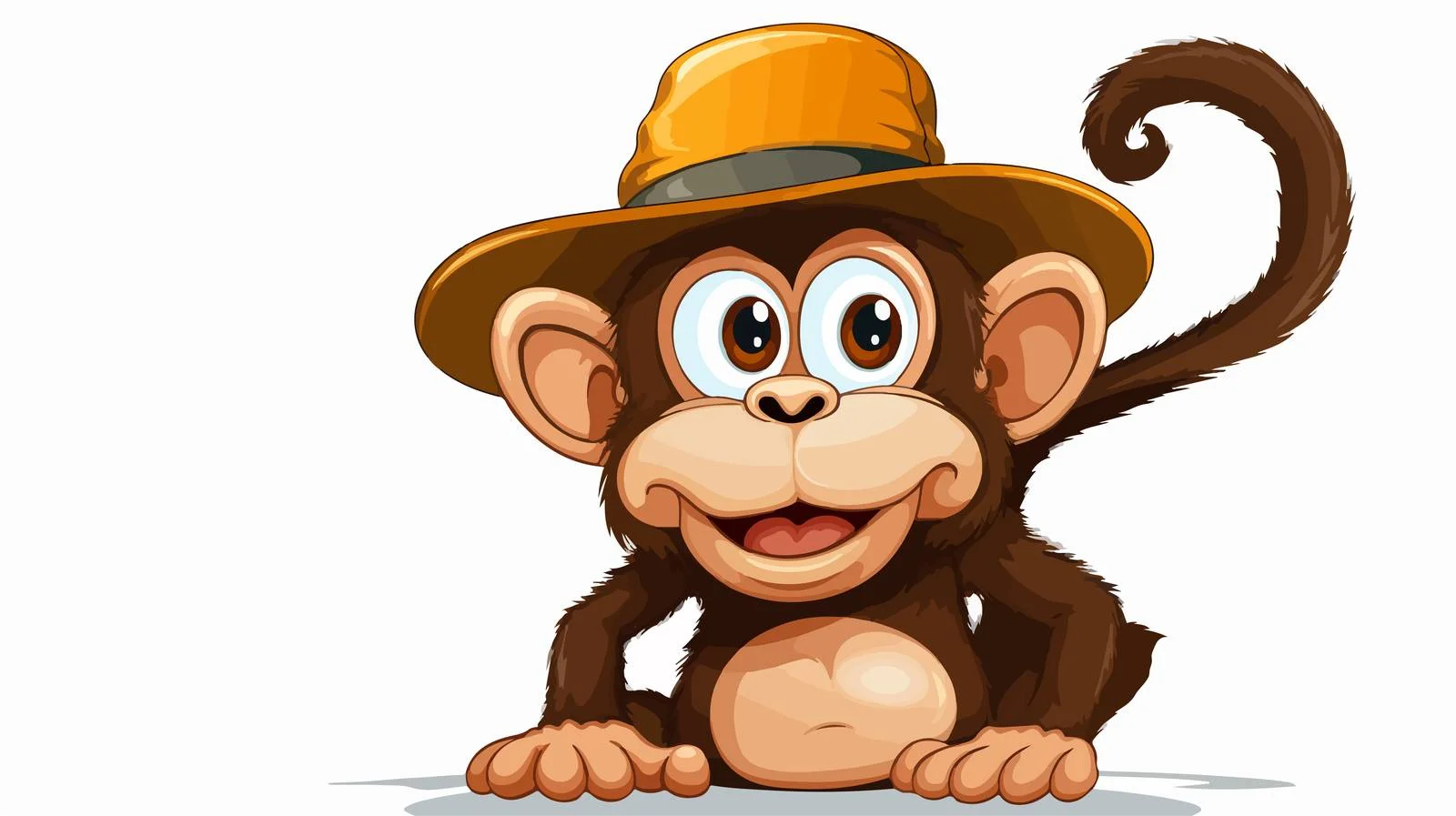 Cheerful Monkey with Speech Bubble Cartoon — free download from Dotvec
