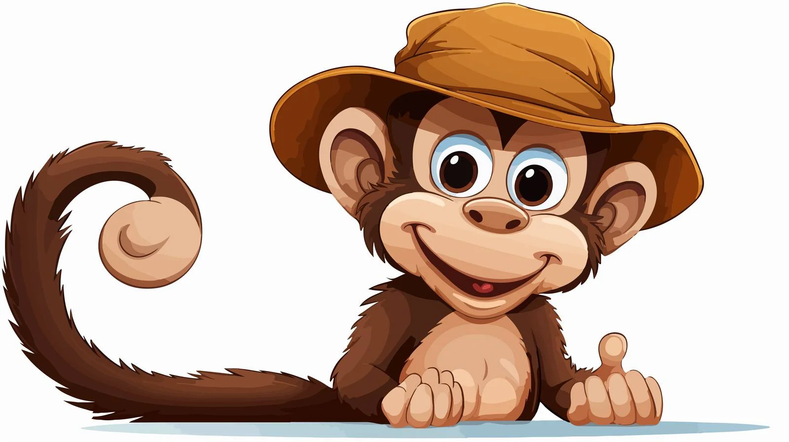 Cheerful Monkey Speech Bubble Cartoon Illustration — free download from Dotvec