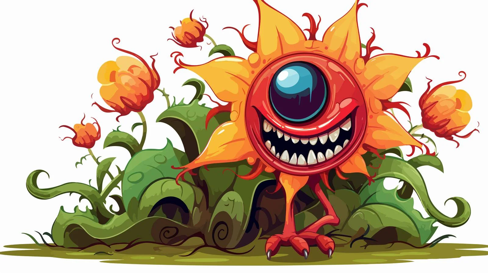 Whimsical Monster Flower Illustration — free download from Dotvec