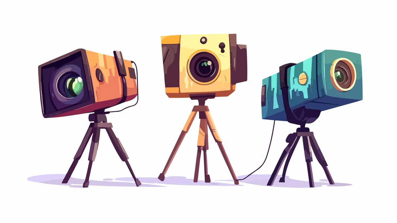 Cartoon Movie Camera Illustration — free download from Dotvec