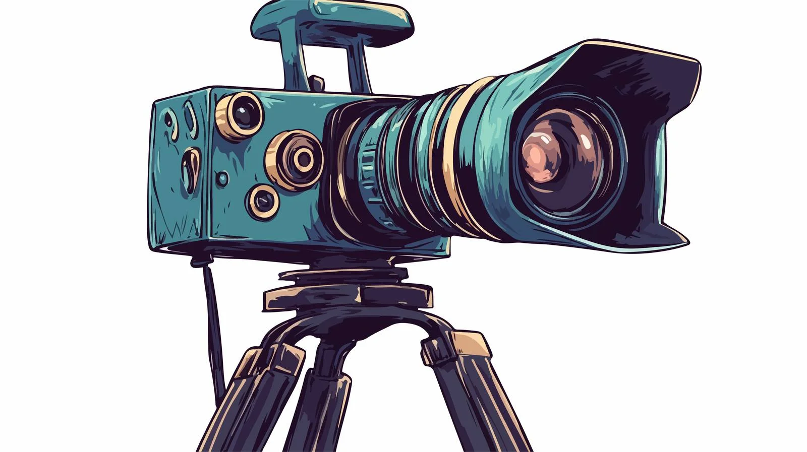 Cartoon Movie Camera Illustration — free download from Dotvec