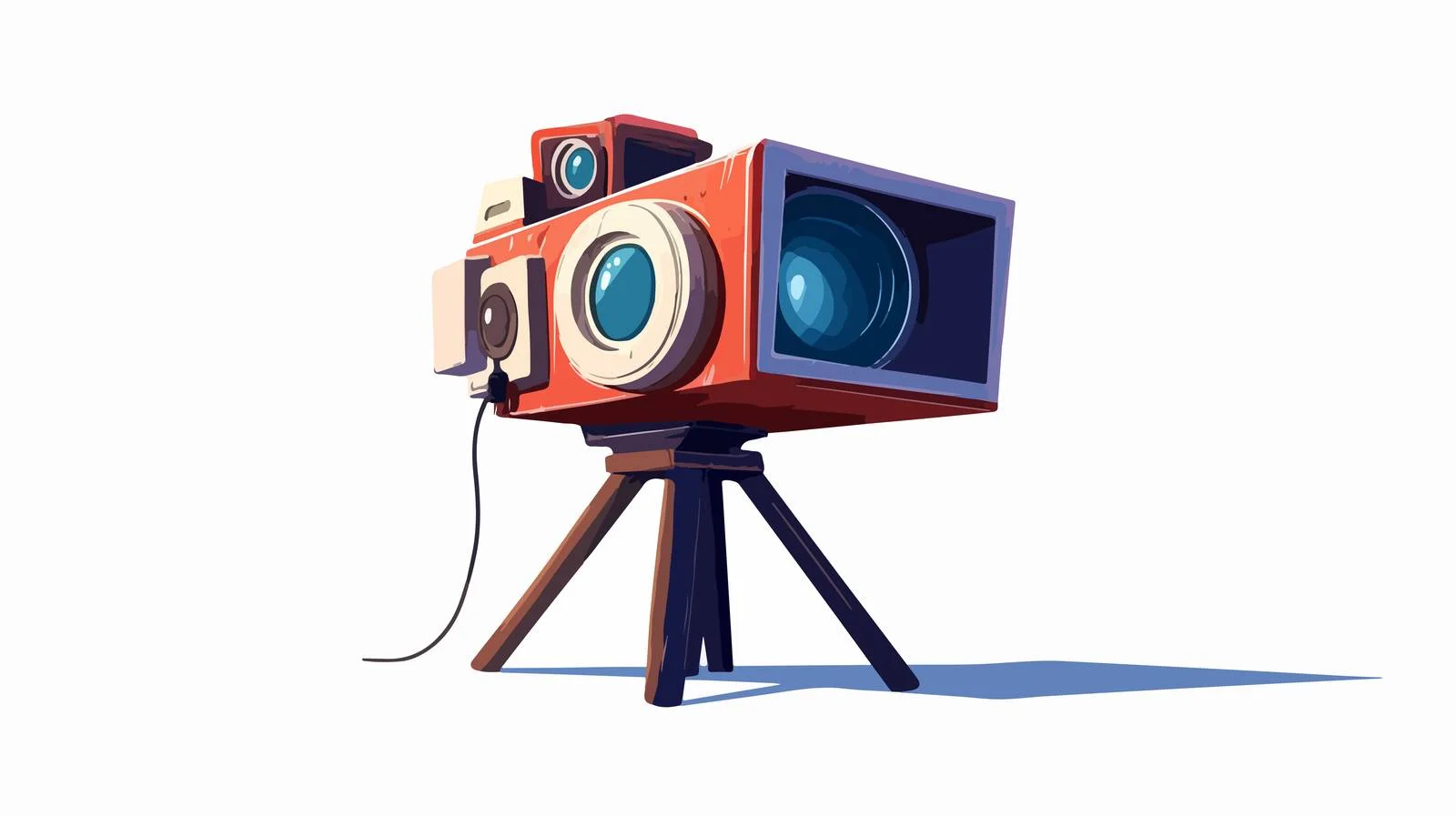 Cartoon Movie Camera Illustration — free download from Dotvec
