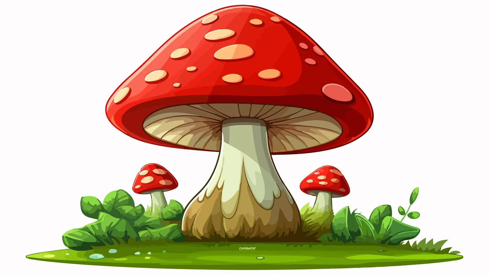 Colorful Cartoon Mushroom Illustration — free download from Dotvec