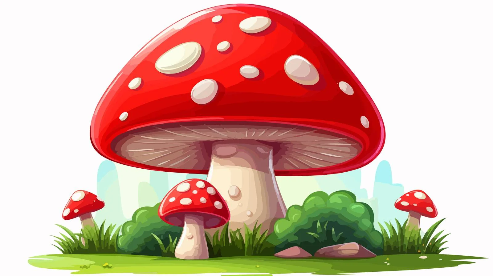 Cartoon Mushroom Character Vector Illustration — free download from Dotvec