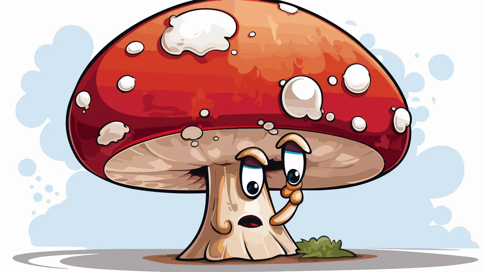 Whimsical Mushroom with Distressed Speech Bubble — free download from Dotvec