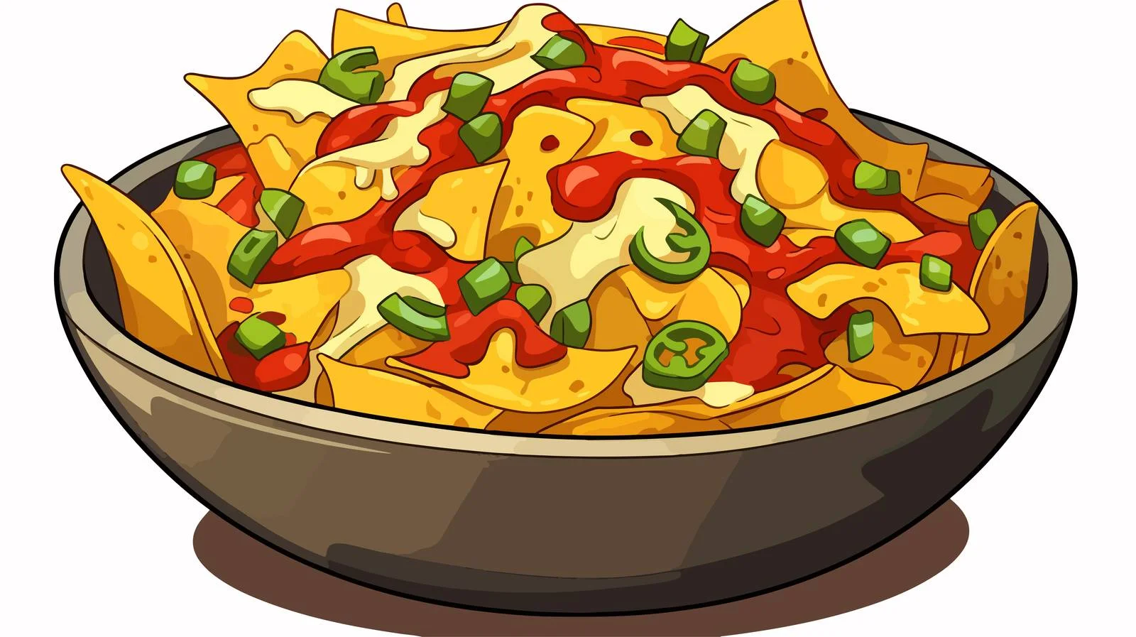 Colorful Nachos Cartoon Illustration — free download from Dotvec
