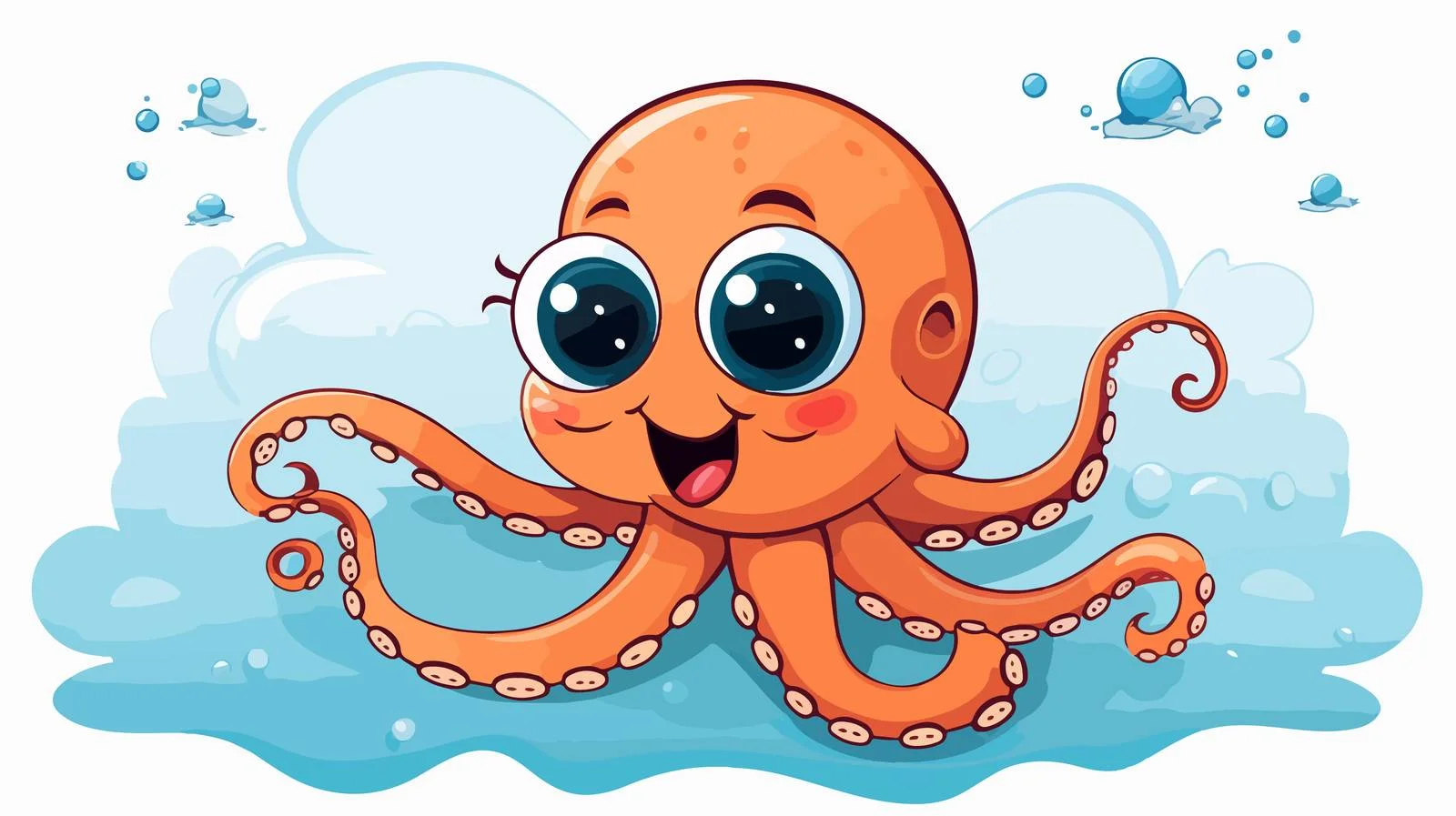 Comic Octopus with Thought Bubble Illustration — free download from Dotvec