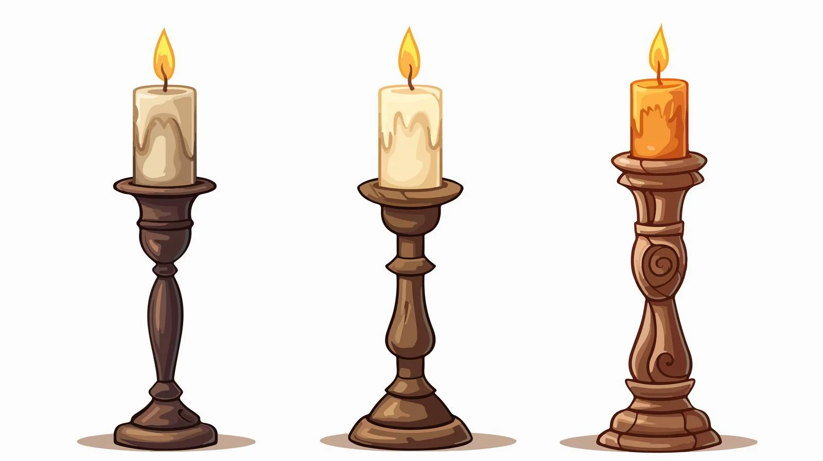 Vintage Cartoon Candlestick Illustration — free download from Dotvec