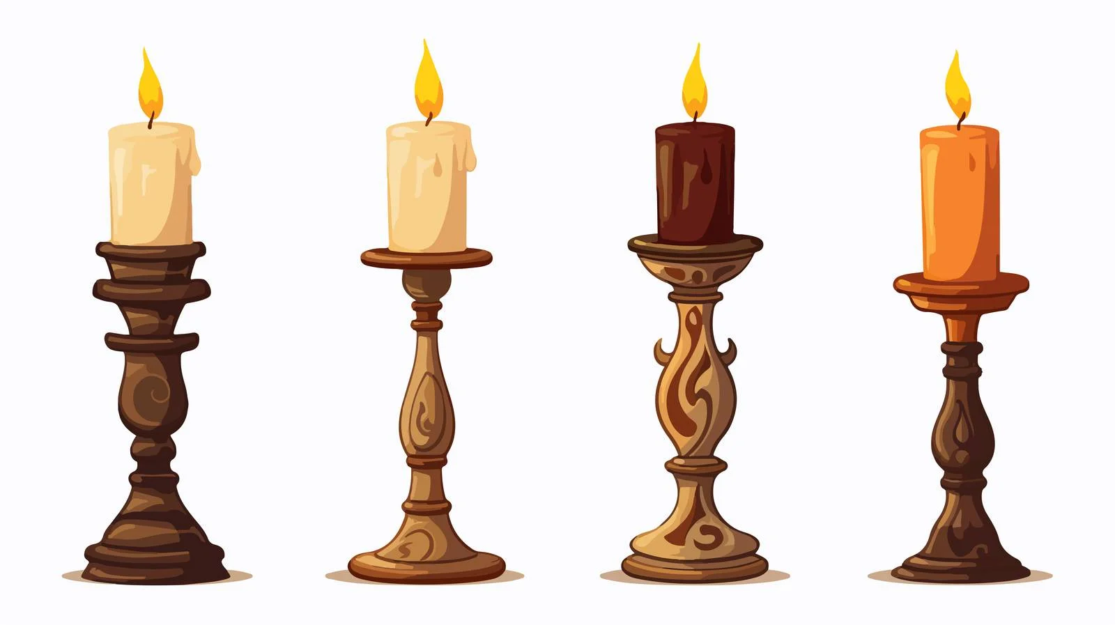 Vintage Cartoon Candlestick Illustration — free download from Dotvec