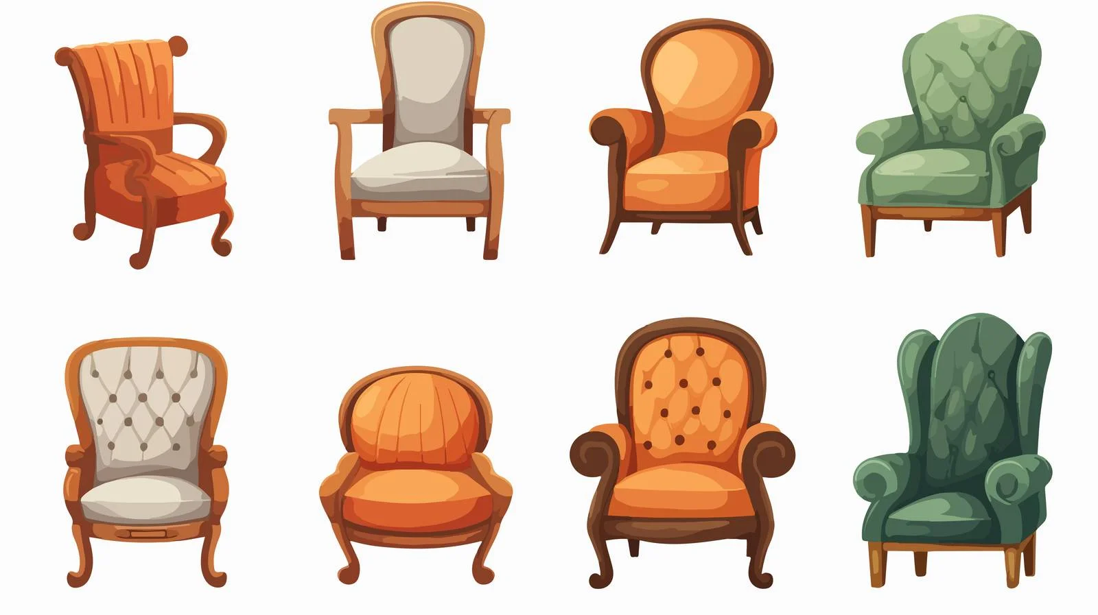 Vintage Cartoon Chair Vector Illustration — free download from Dotvec
