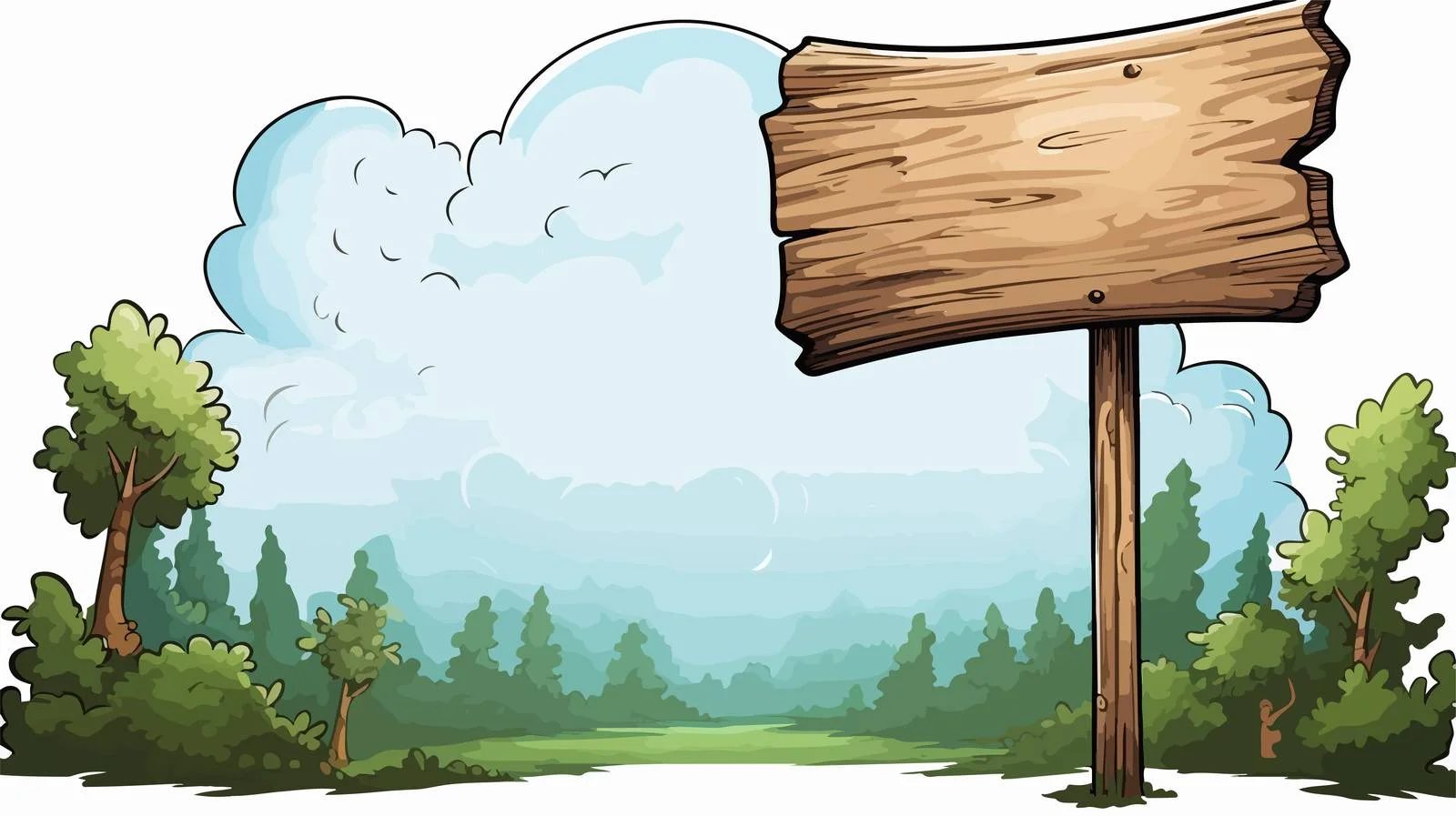 Vintage Cartoon Direction Sign with Speech — free download from Dotvec