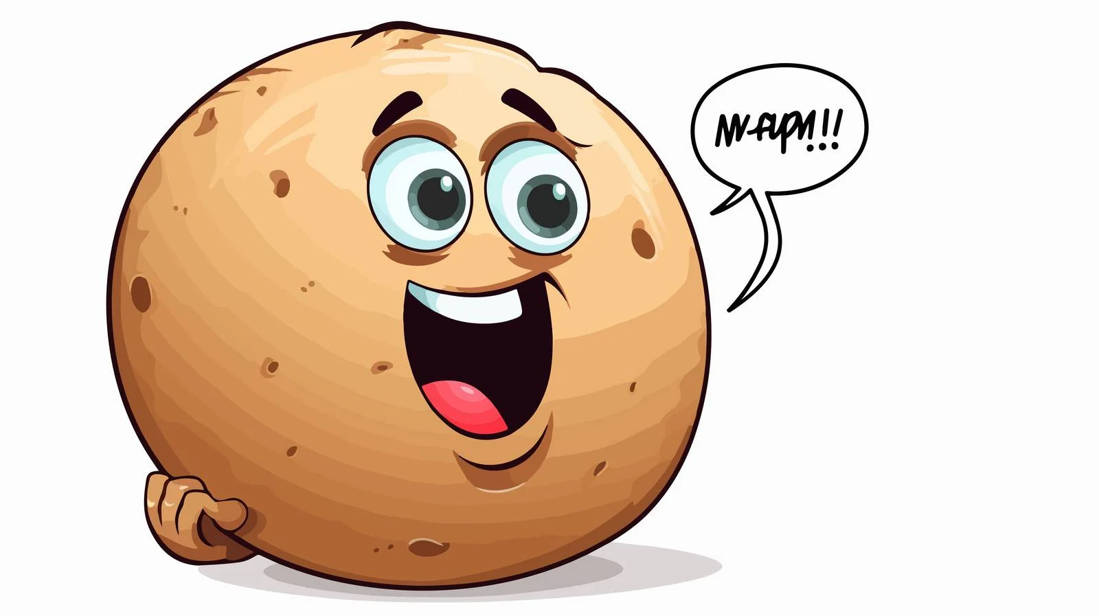 Cute Potato Character with Speech Bubble — free download from Dotvec
