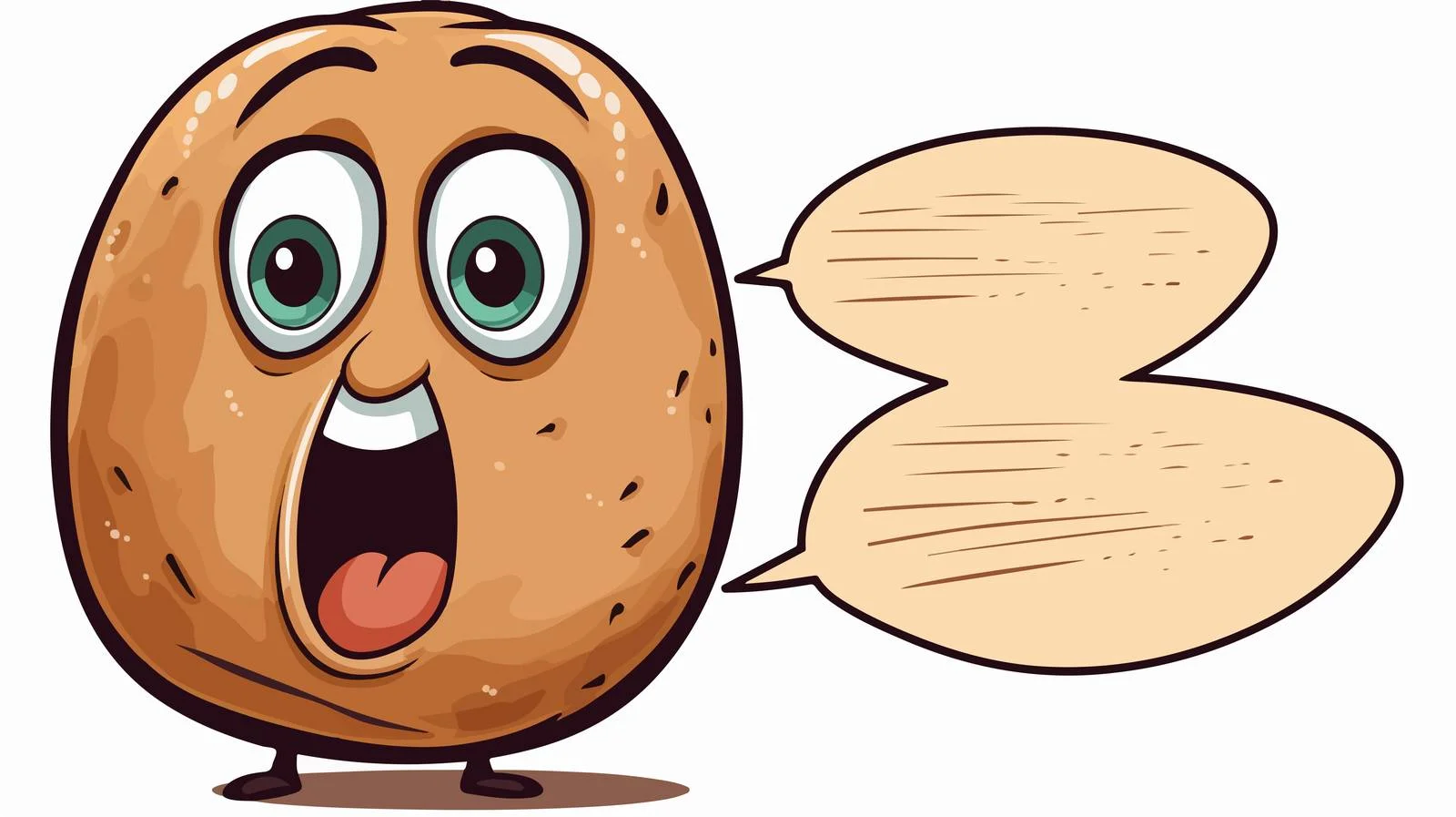 Vintage Potato Cartoon with Speech Bubble — free download from Dotvec