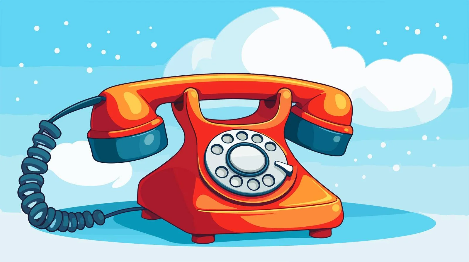 Vintage Telephone with Thought Bubble Cartoon — free download from Dotvec