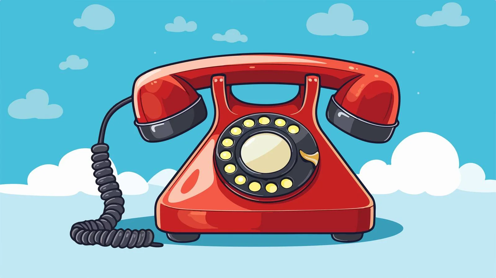 Vintage Telephone Thought Bubble Illustration — free download from Dotvec