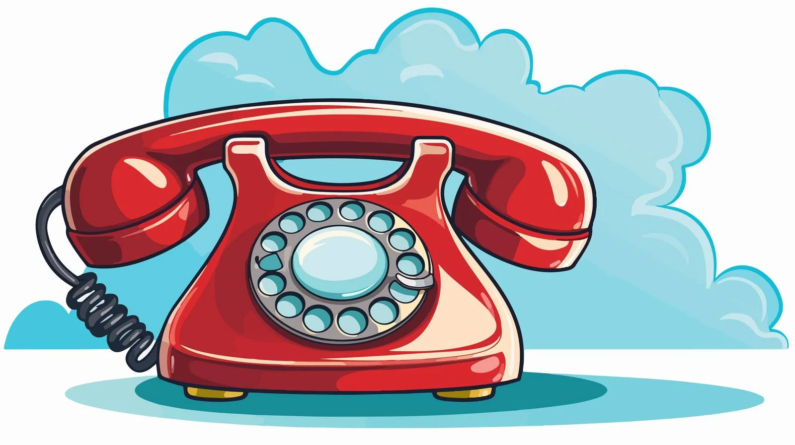 Vintage Telephone with Thought Bubble Cartoon — free download from Dotvec