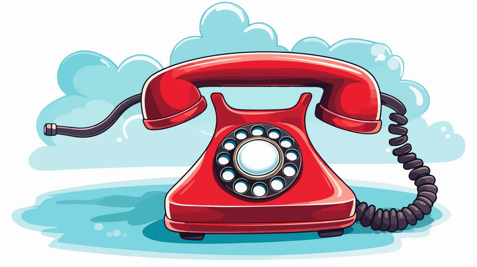 Vintage Telephone with Thought Bubble Cartoon — free download from Dotvec