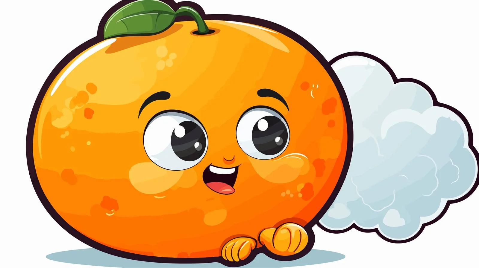 Cartoon Orange with Thought Bubble Print — free download from Dotvec