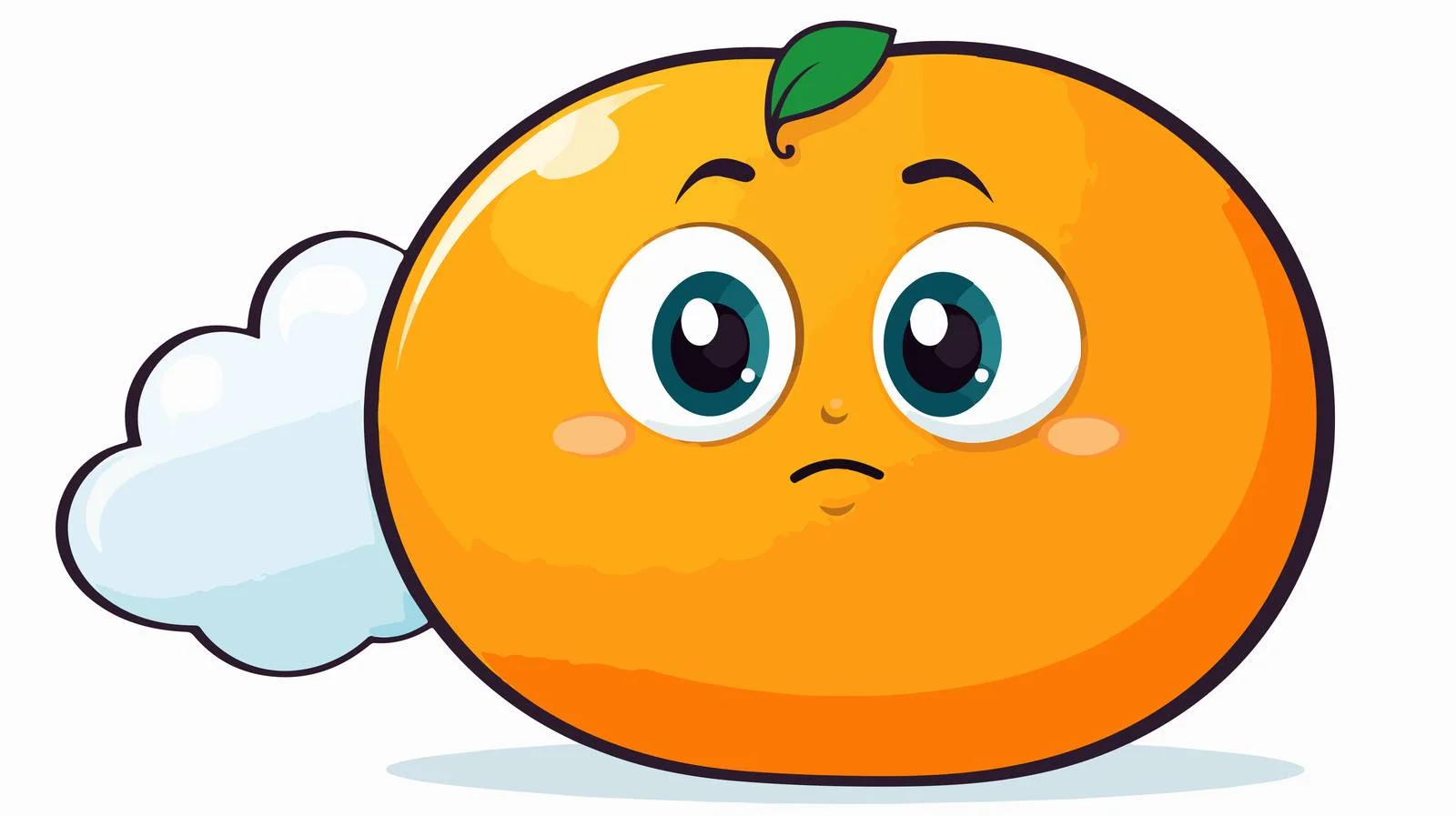 Cartoon Orange Thought Bubble Sticker Print — free download from Dotvec