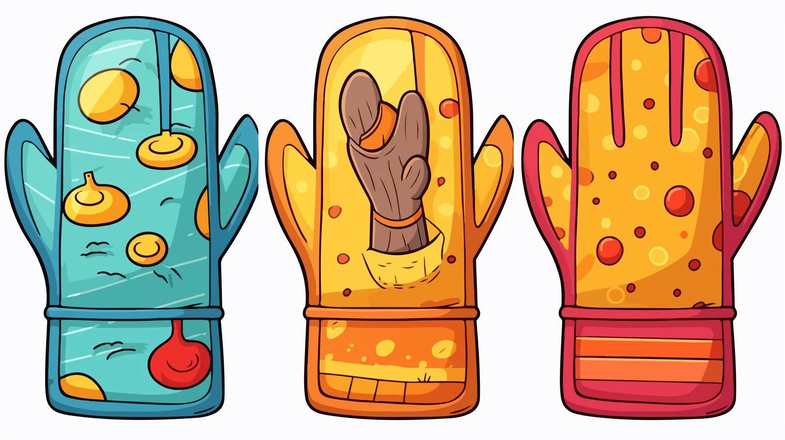 Cartoon Oven Glove Vector Illustration — free download from Dotvec