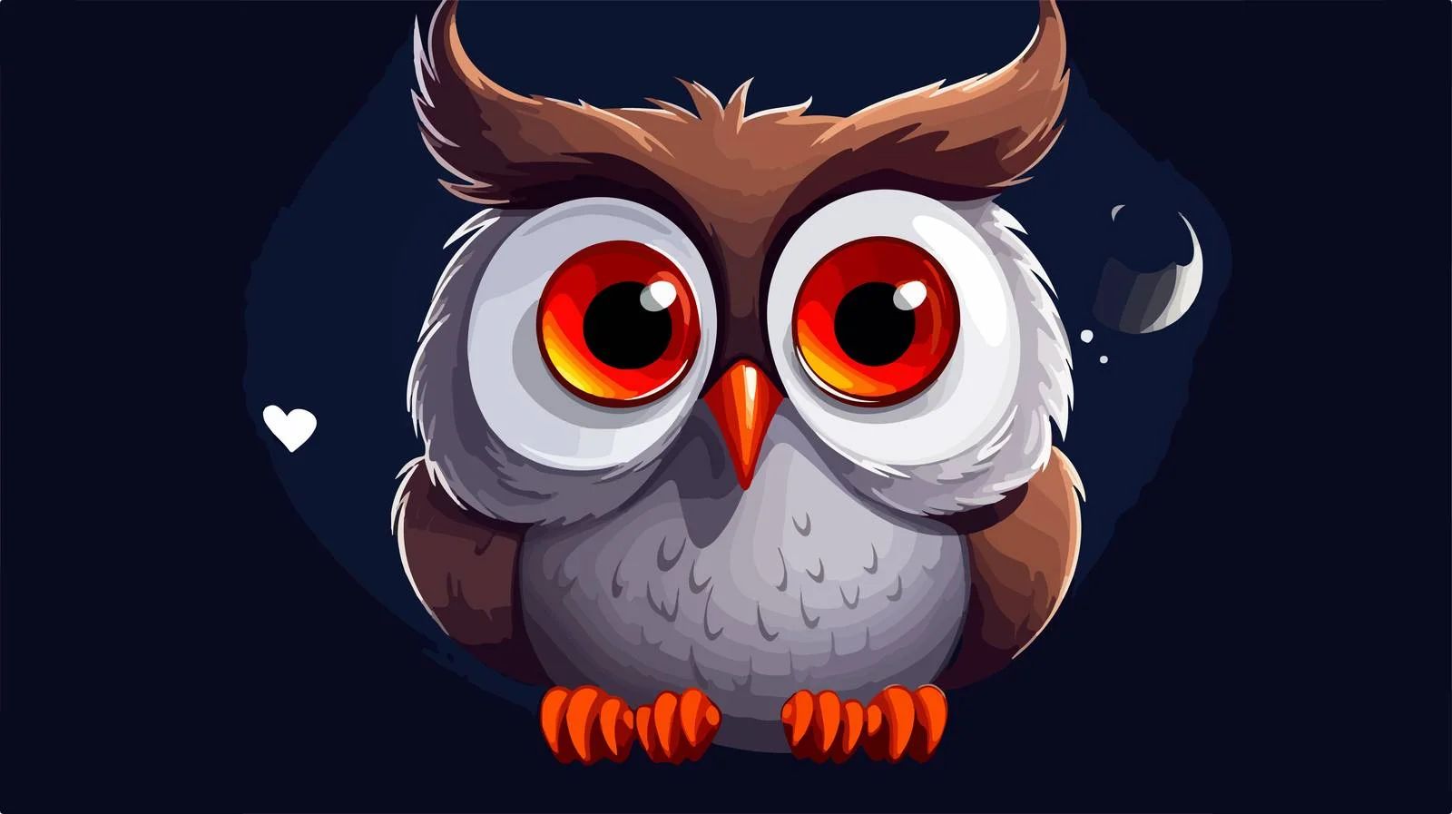 Thoughtful Cartoon Owl Vector Illustration — free download from Dotvec