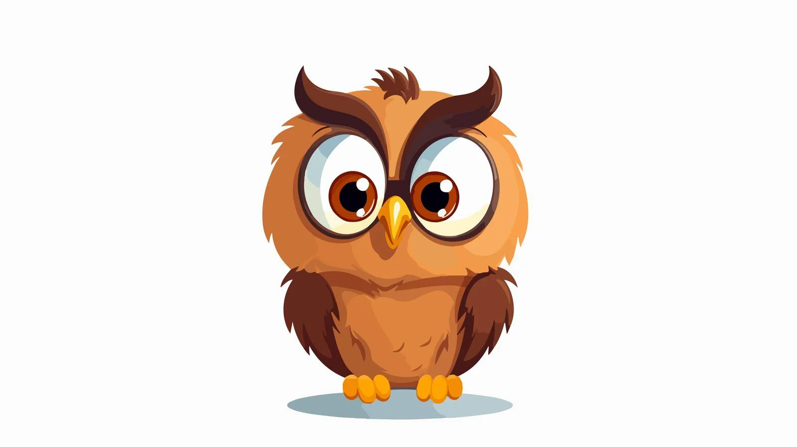 Thoughtful Owl Cartoon Vector Illustration — free download from Dotvec