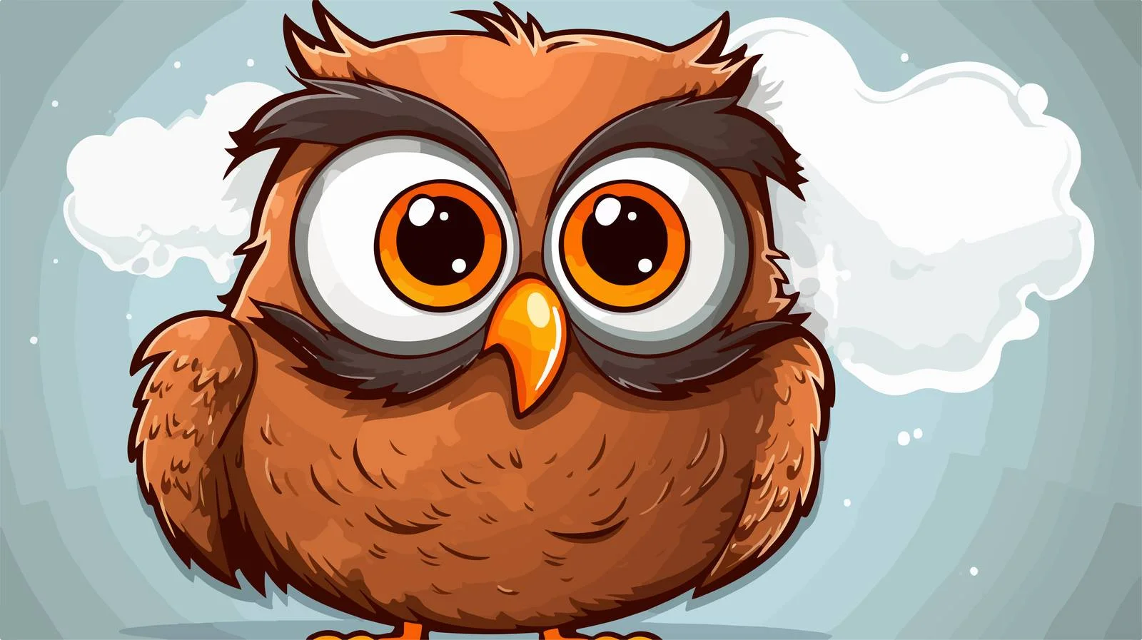 Cartoon Owl Thought Bubble Distressed — free download from Dotvec