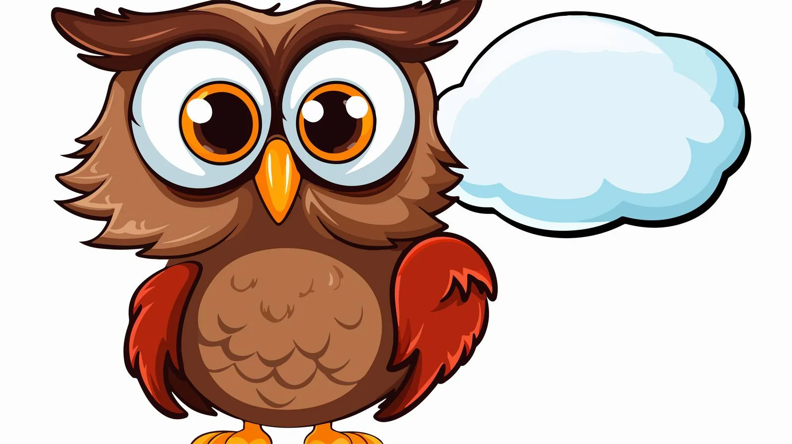 Whimsical Owl Thought Bubble Illustration — free download from Dotvec