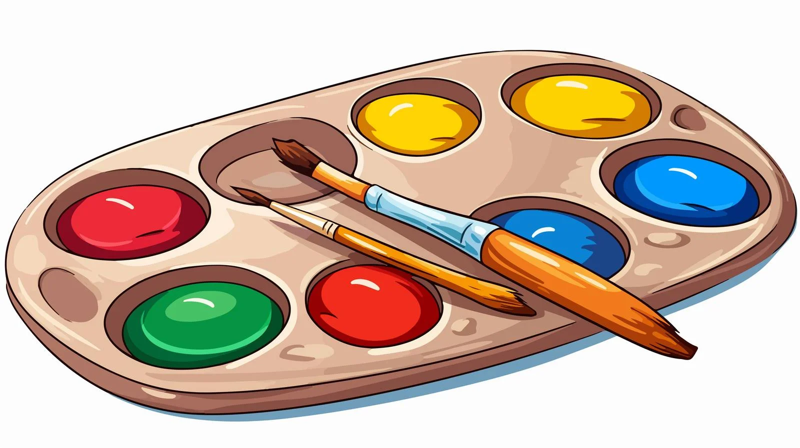 Colorful Cartoon Painter's Palette Illustration — free download from Dotvec