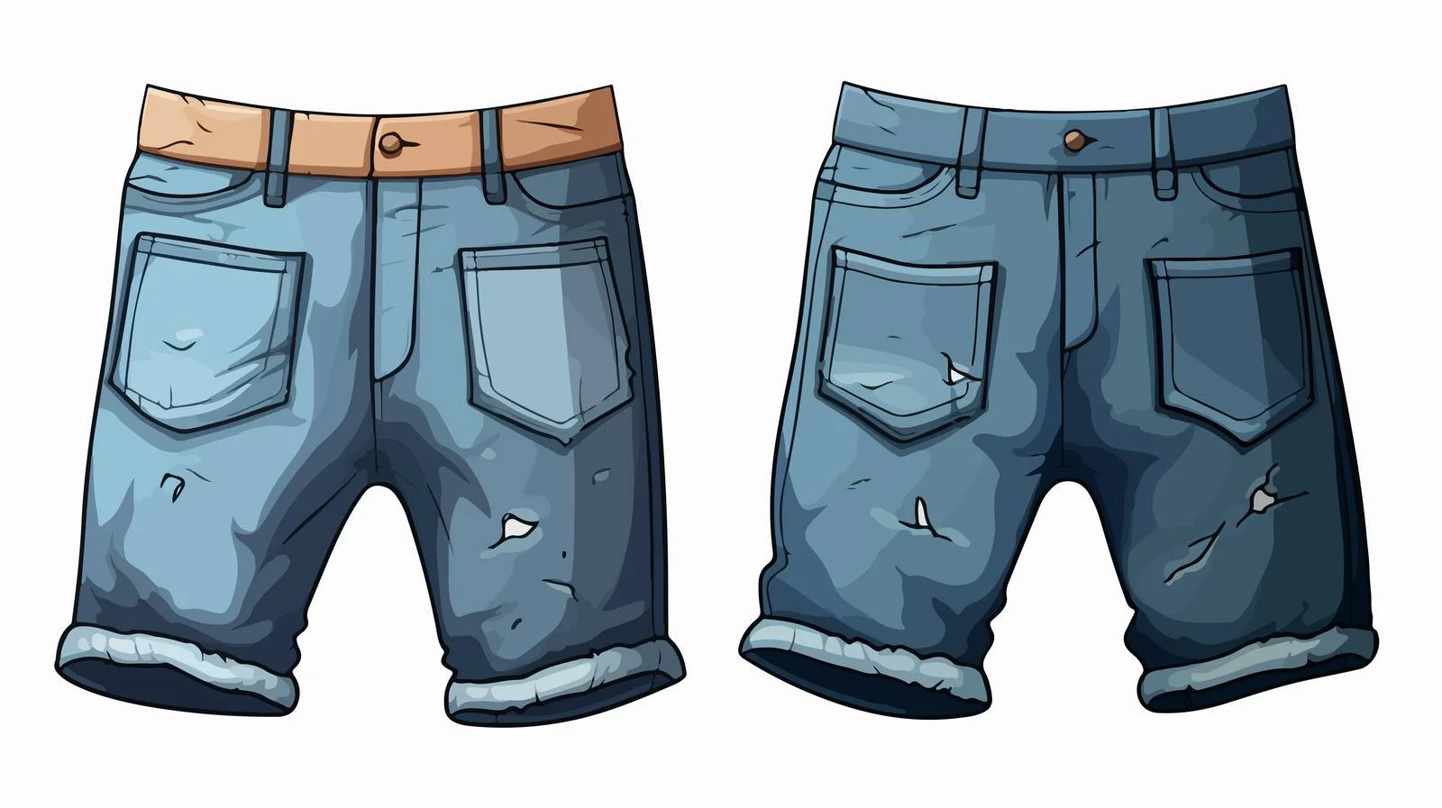 Cartoon Old Jeans Vector Patched Illustration — free download from Dotvec