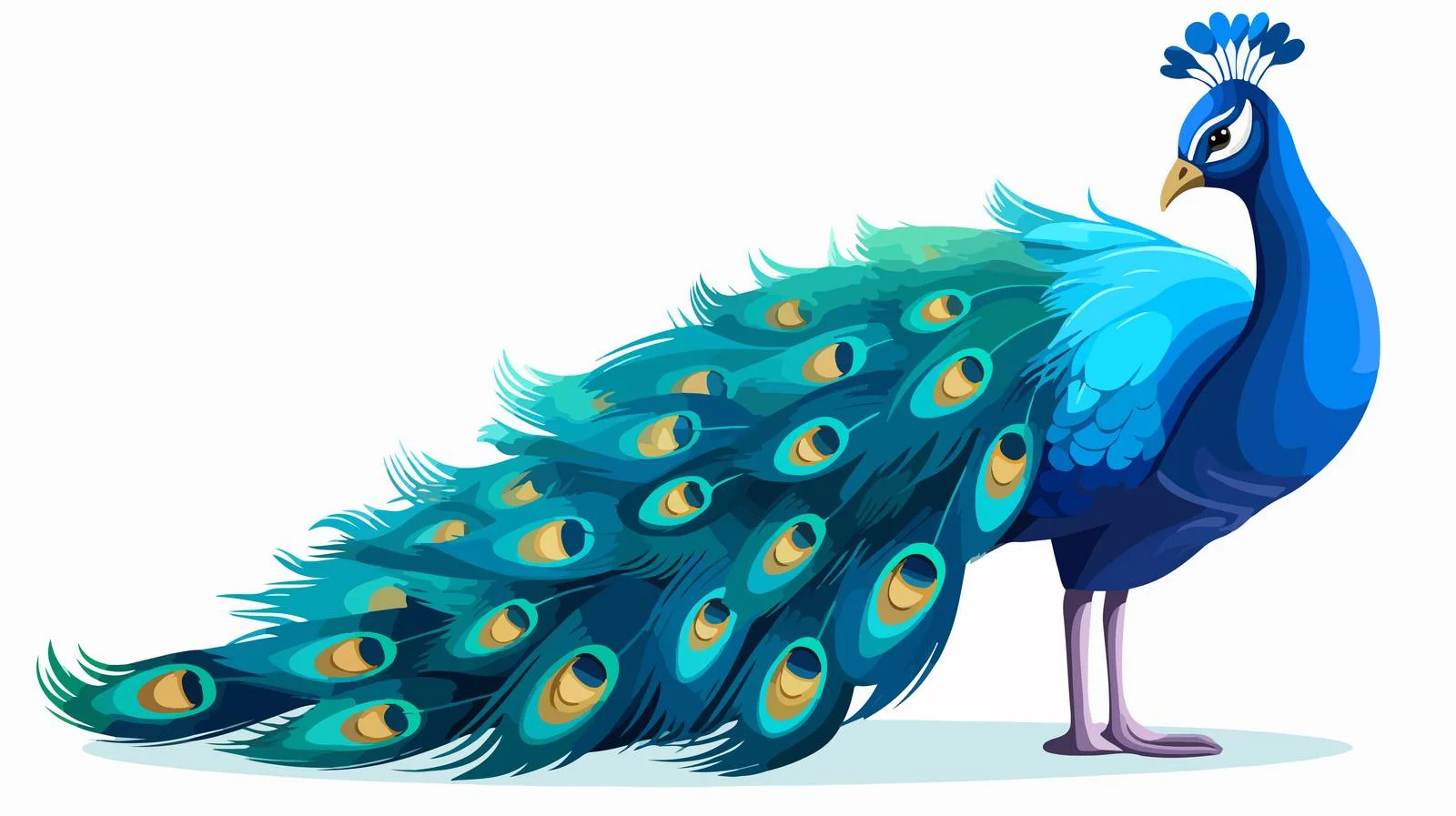 Colorful Cartoon Peacock Vector Illustration — free download from Dotvec