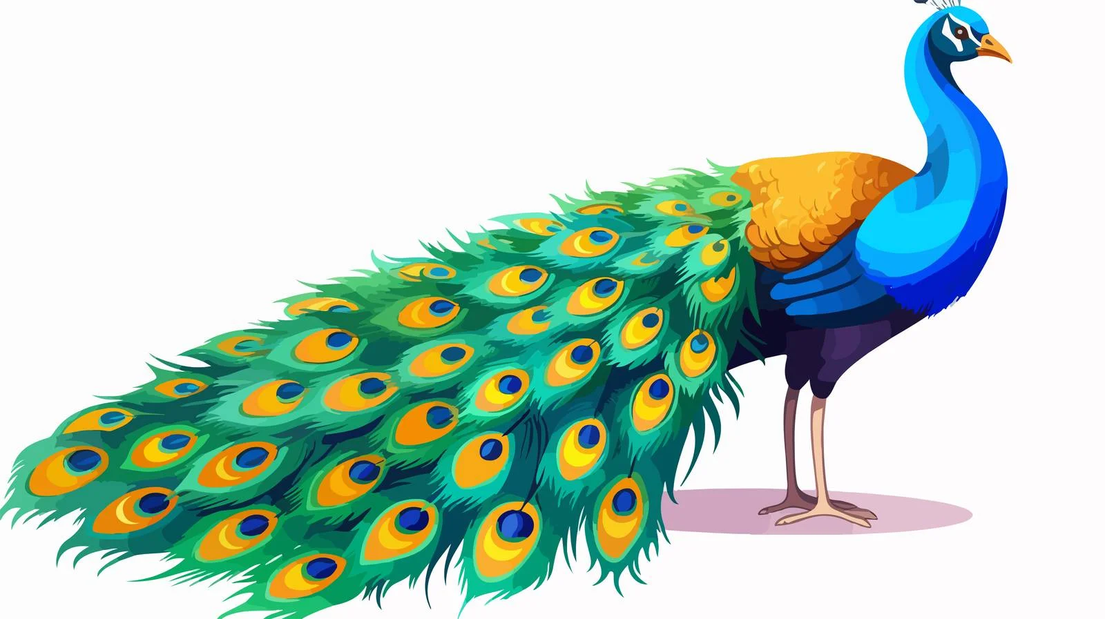Colorful Cartoon Peacock Vector Illustration — free download from Dotvec