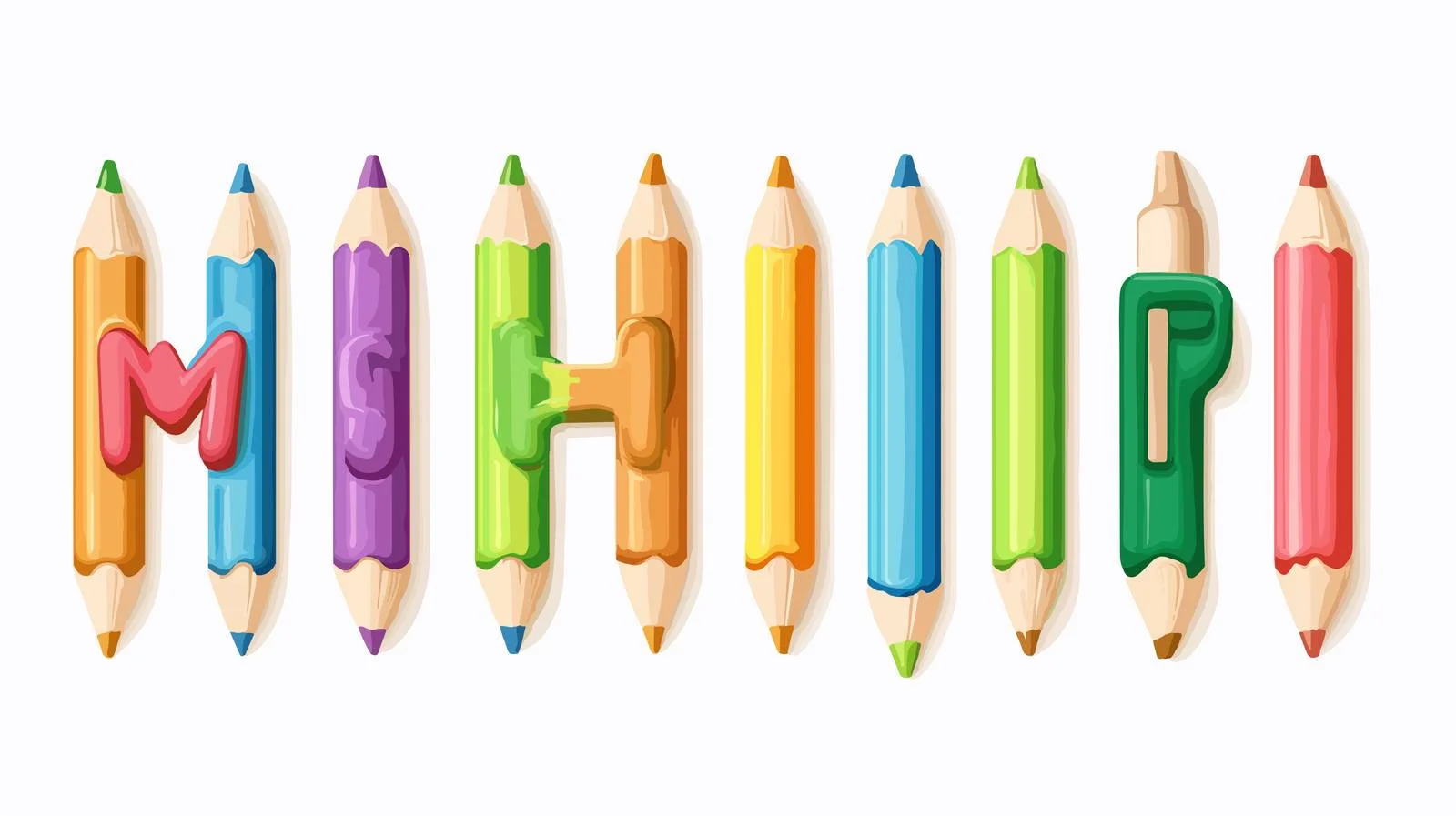 Educational Alphabet Pencil Cartoon Vector Illustration — free download from Dotvec