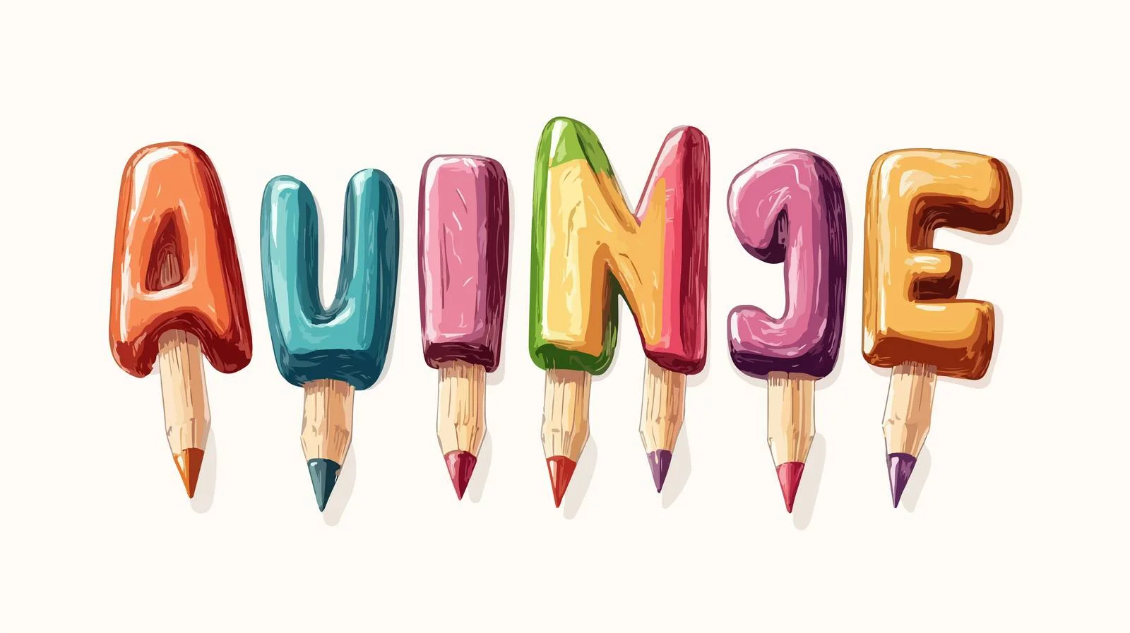 Cartoon Pencil Alphabet Vector Illustration — free download from Dotvec