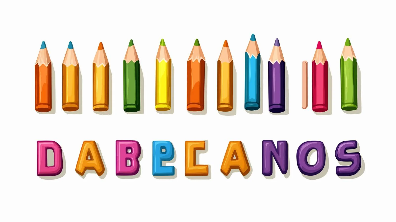 Colorful Pencil Alphabet Vector Illustration — free download from Dotvec