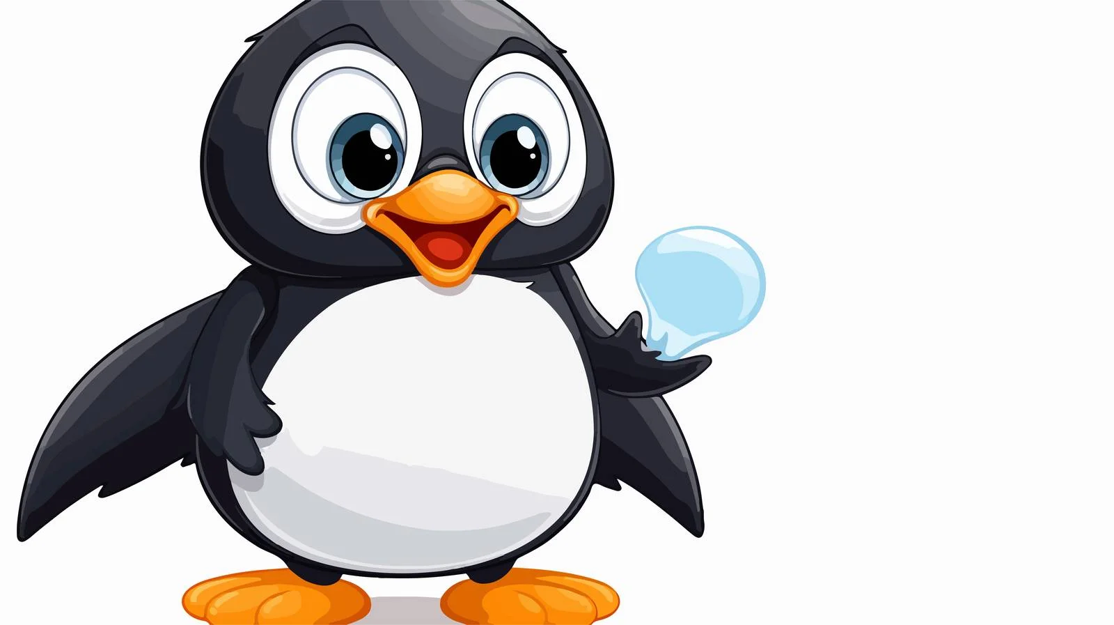 Friendly Penguin with Speech Bubble Illustration — free download from Dotvec