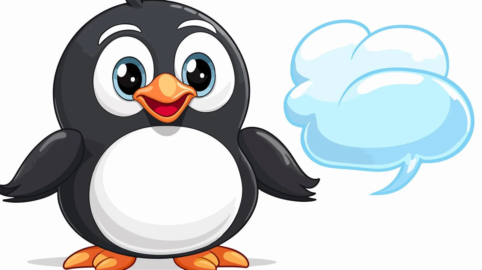 Friendly Penguin with Speech Bubble Illustration — free download from Dotvec