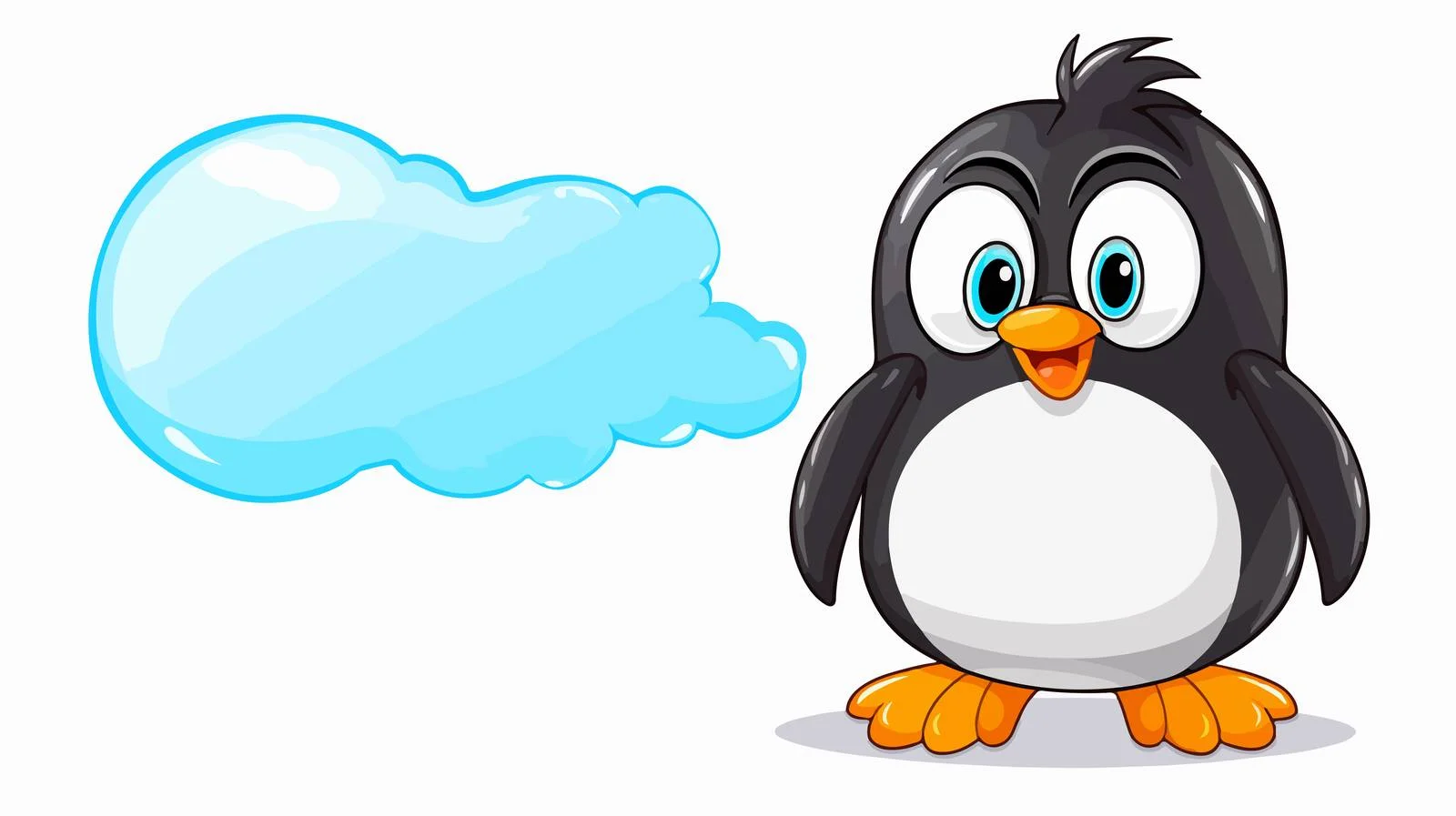 Charming Penguin Speech Bubble Vector Illustration — free download from Dotvec