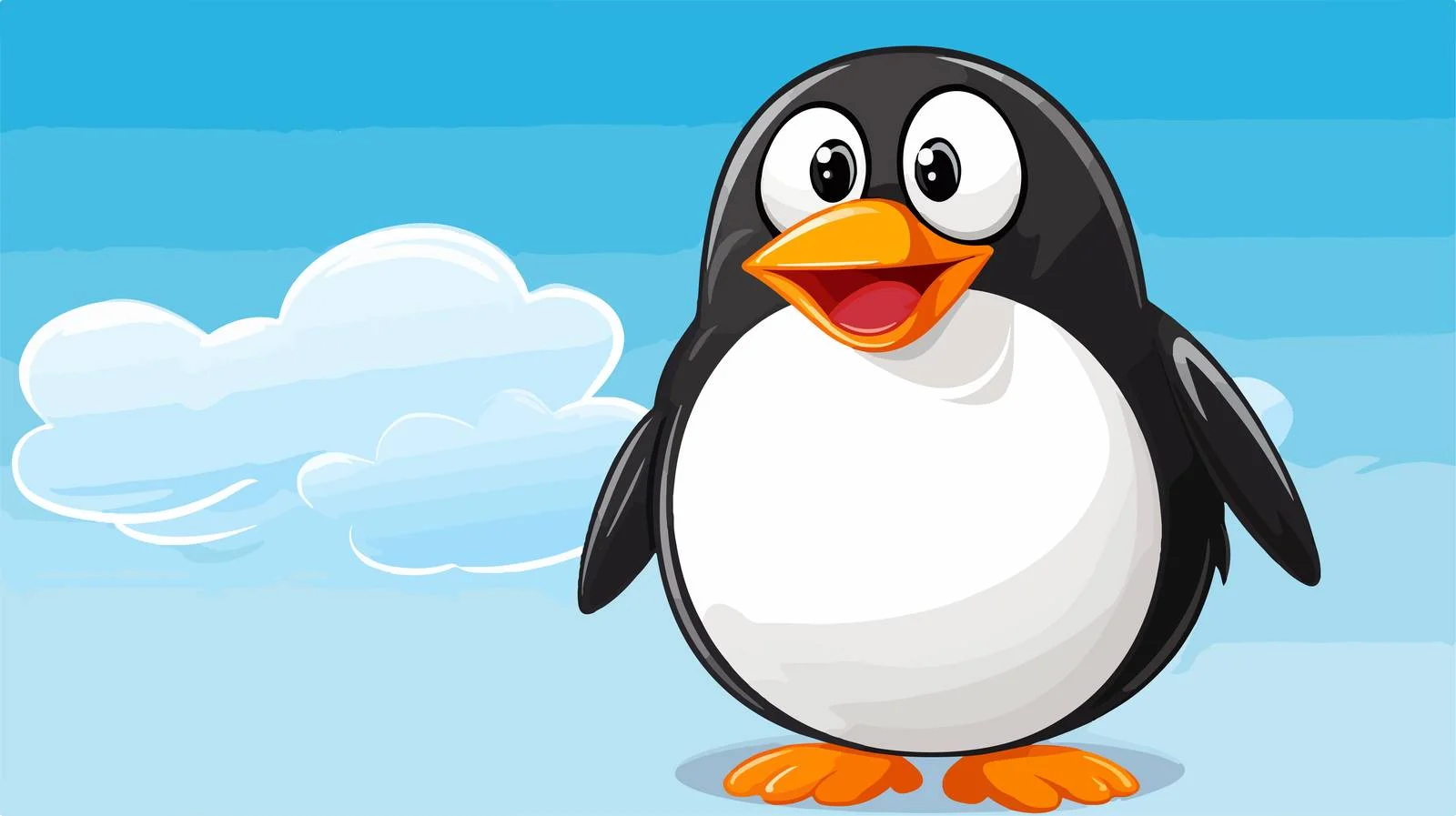 Cheerful Penguin with Speech Bubble Illustration — free download from Dotvec