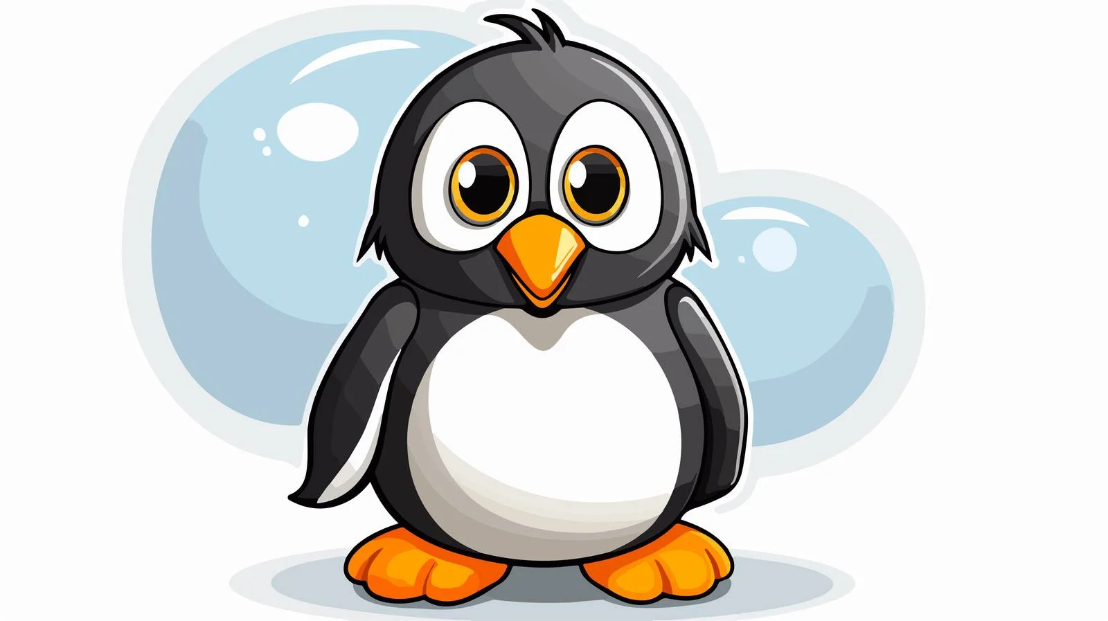 Cute Penguin Thought Bubble Print — free download from Dotvec