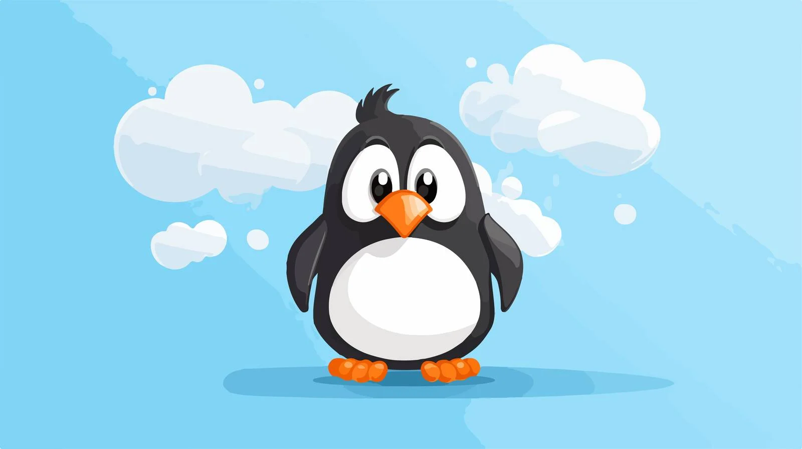Penguin with Thought Bubble Cartoon — free download from Dotvec