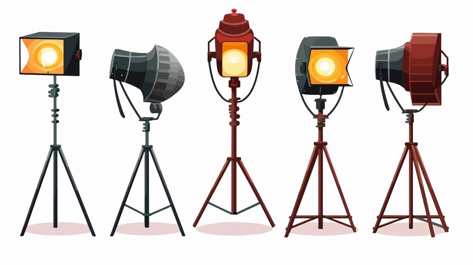 Cartoon Photography Studio Lamp Vector Illustration — free download from Dotvec