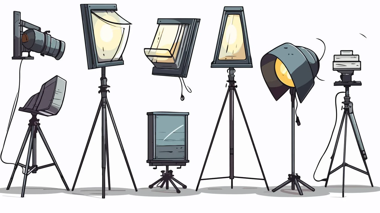 Cartoon Studio Lamp Vector Photography — free download from Dotvec
