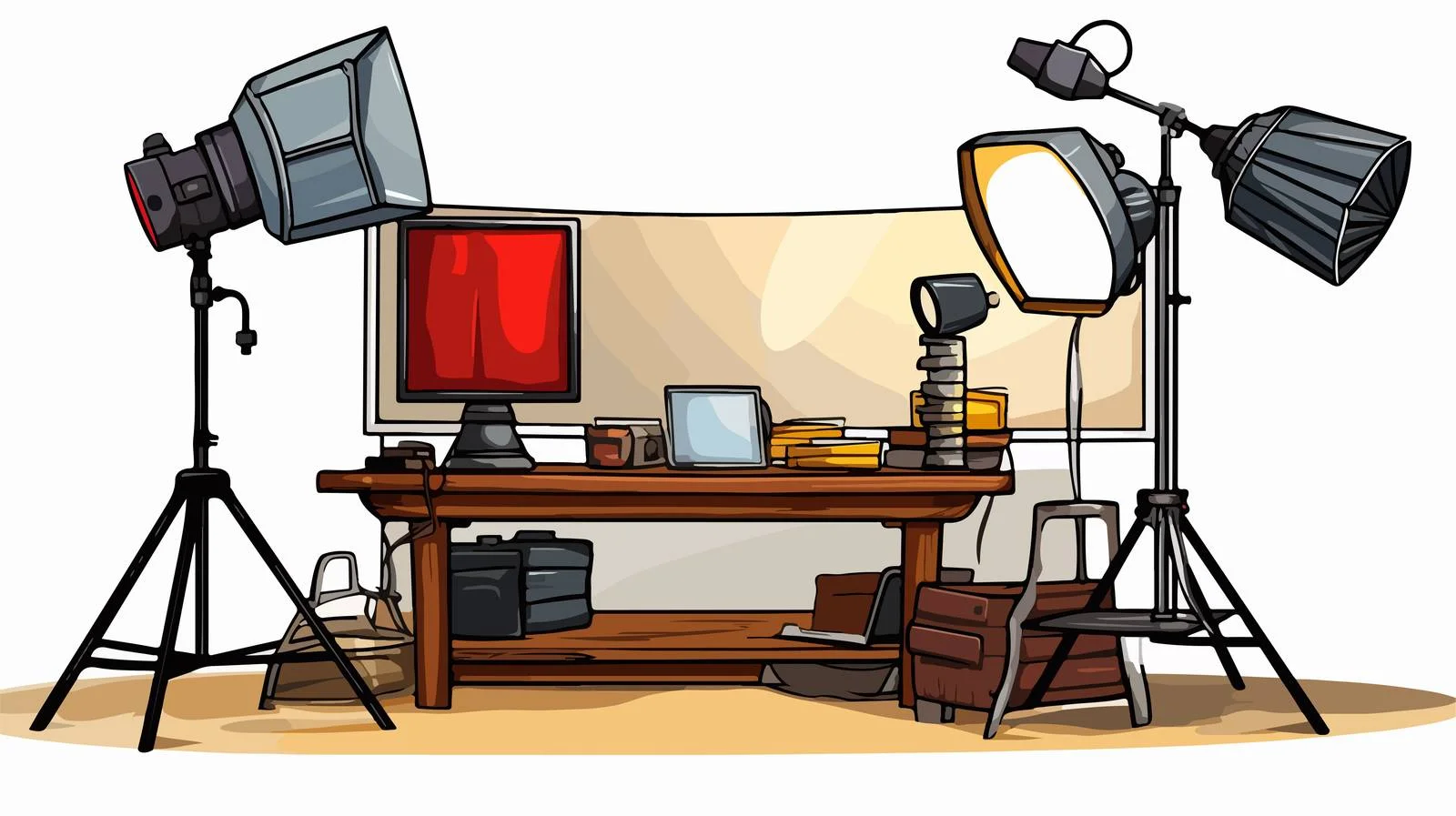 Cartoon Photography Studio Lamp — free download from Dotvec