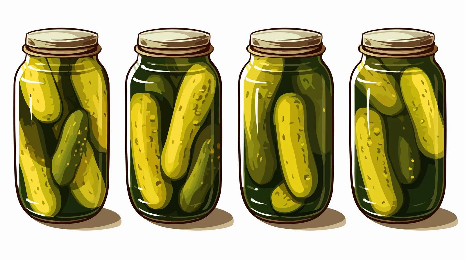 Cartoon Pickled Gherkins Vector Illustration — free download from Dotvec